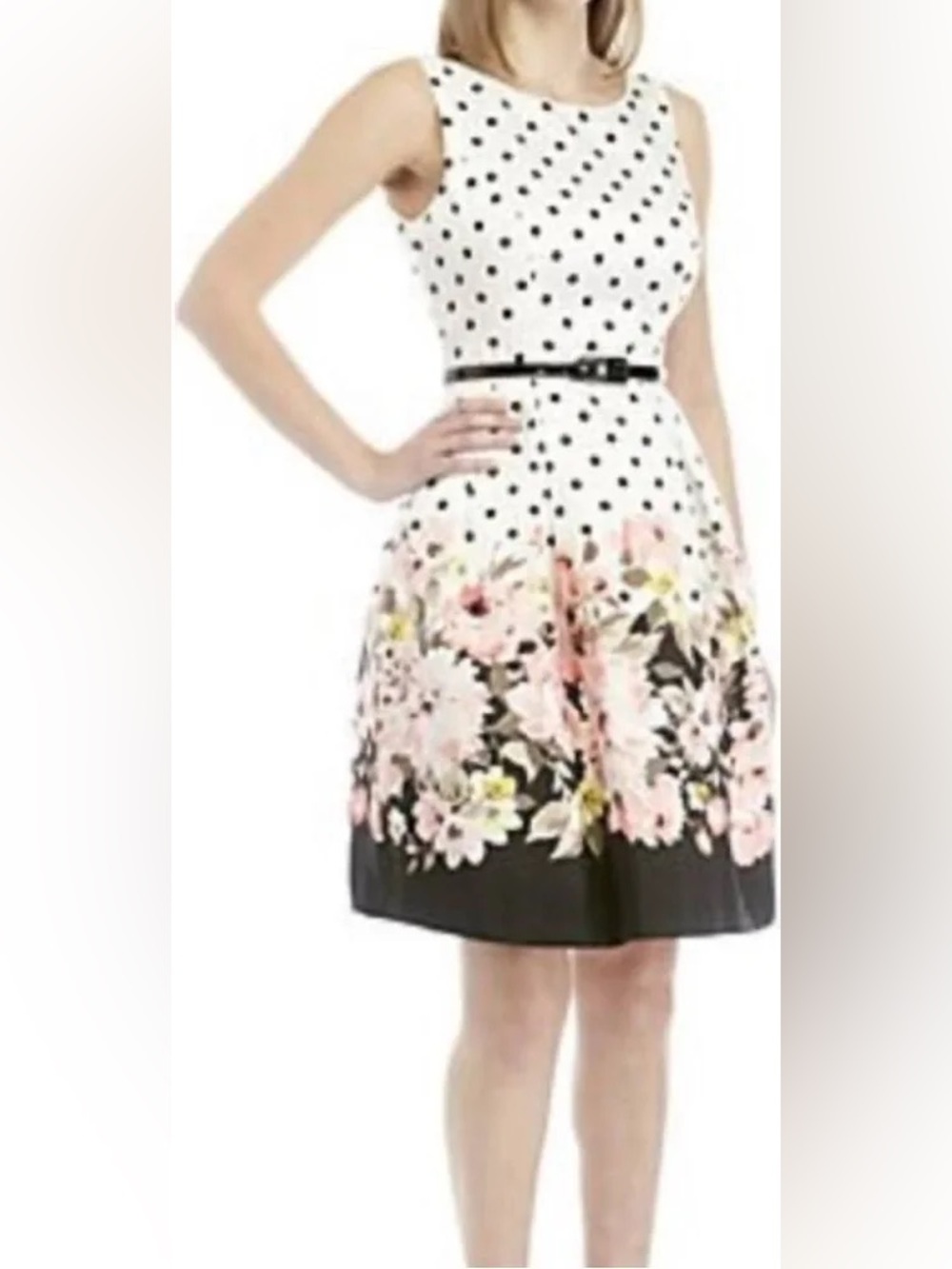 Jessica Howard Dress Womens Size 12 Multicolor Fit & Flare Polka Dot